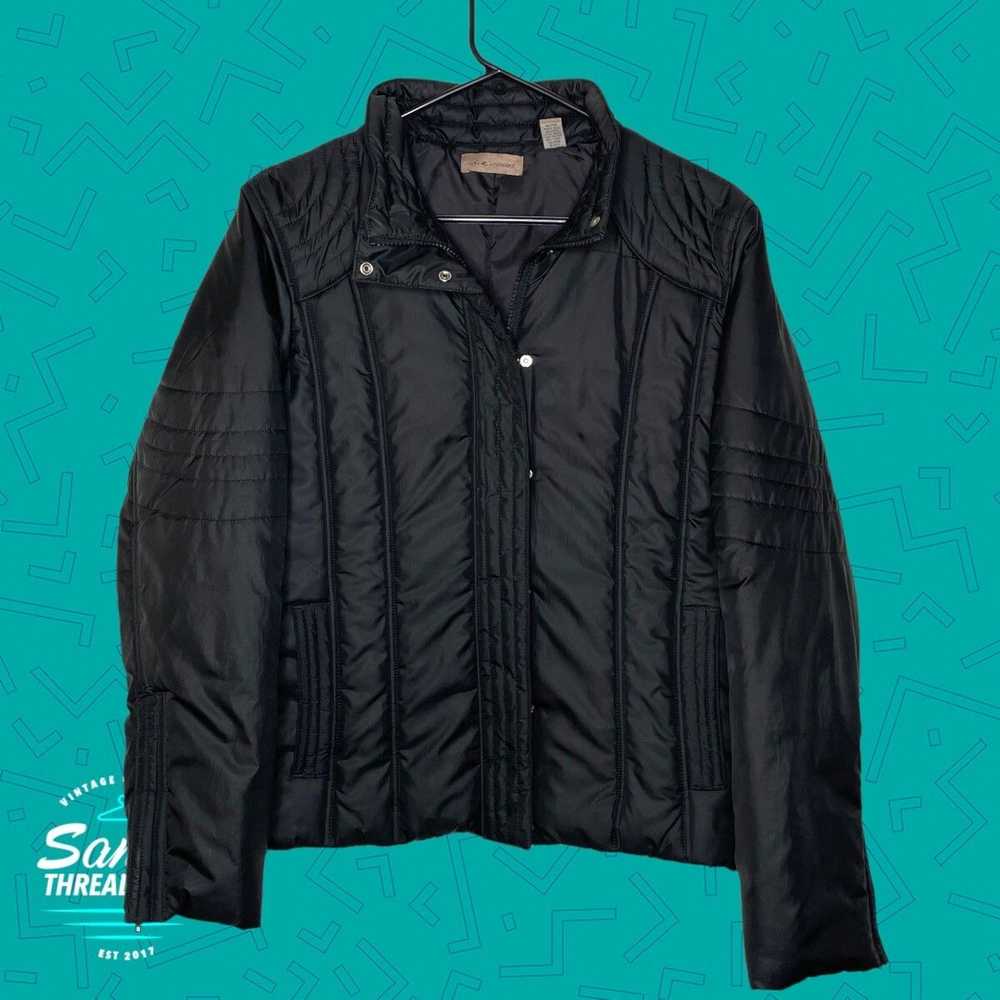 Streetwear × Vintage I.E nylon puffer moto jacket… - image 3