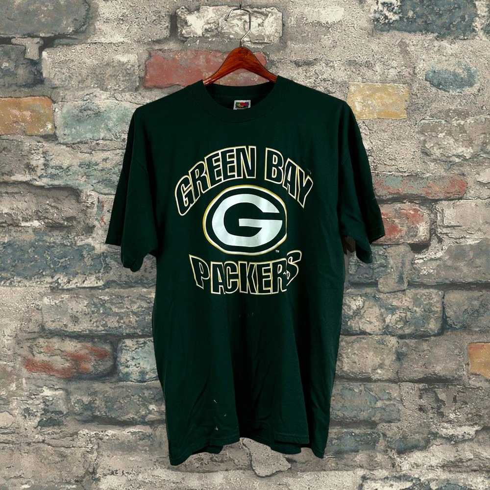 Vintage Green Bay Packers Shirt Forest Green Cott… - image 1
