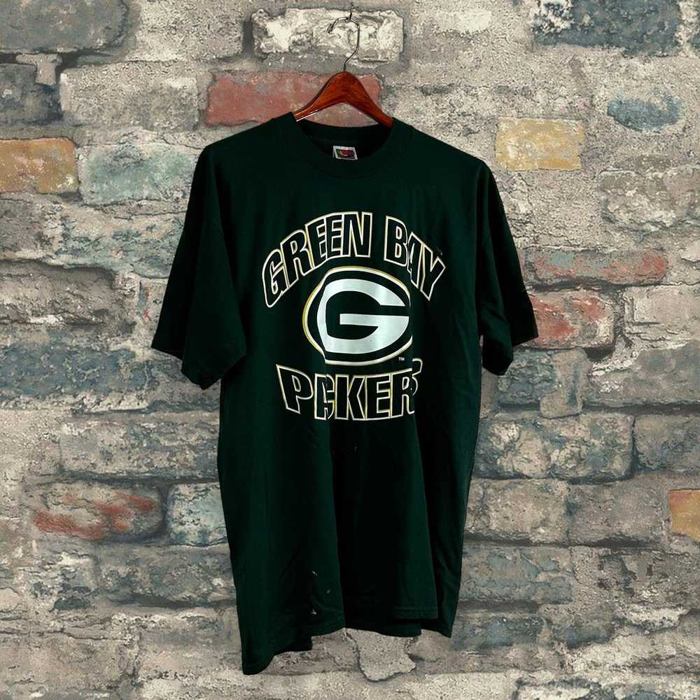 Vintage Green Bay Packers Shirt Forest Green Cott… - image 3