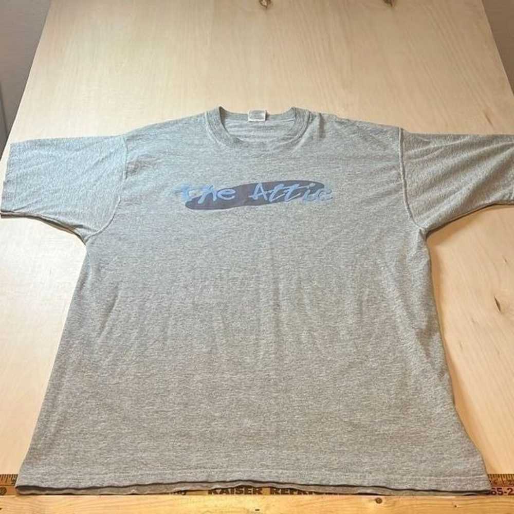 Vintage Y2K The attic Logo Grey and Blue T shirt … - image 1
