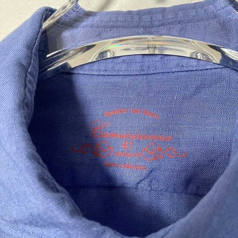 Camicissima Italy Shirt Mens 41 Comfort Fit Linen… - image 2