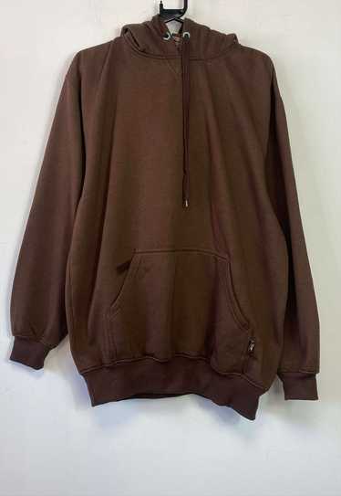 Plain Vintage Brown Pullover Hoodie Medium