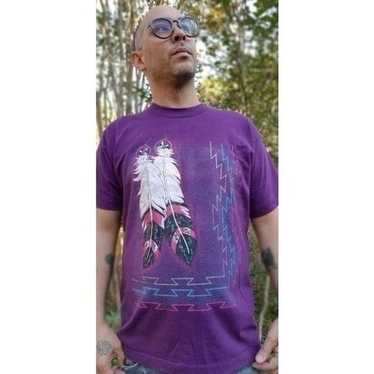 Vintage Native American Feathers T-shirt Men's sz… - image 1