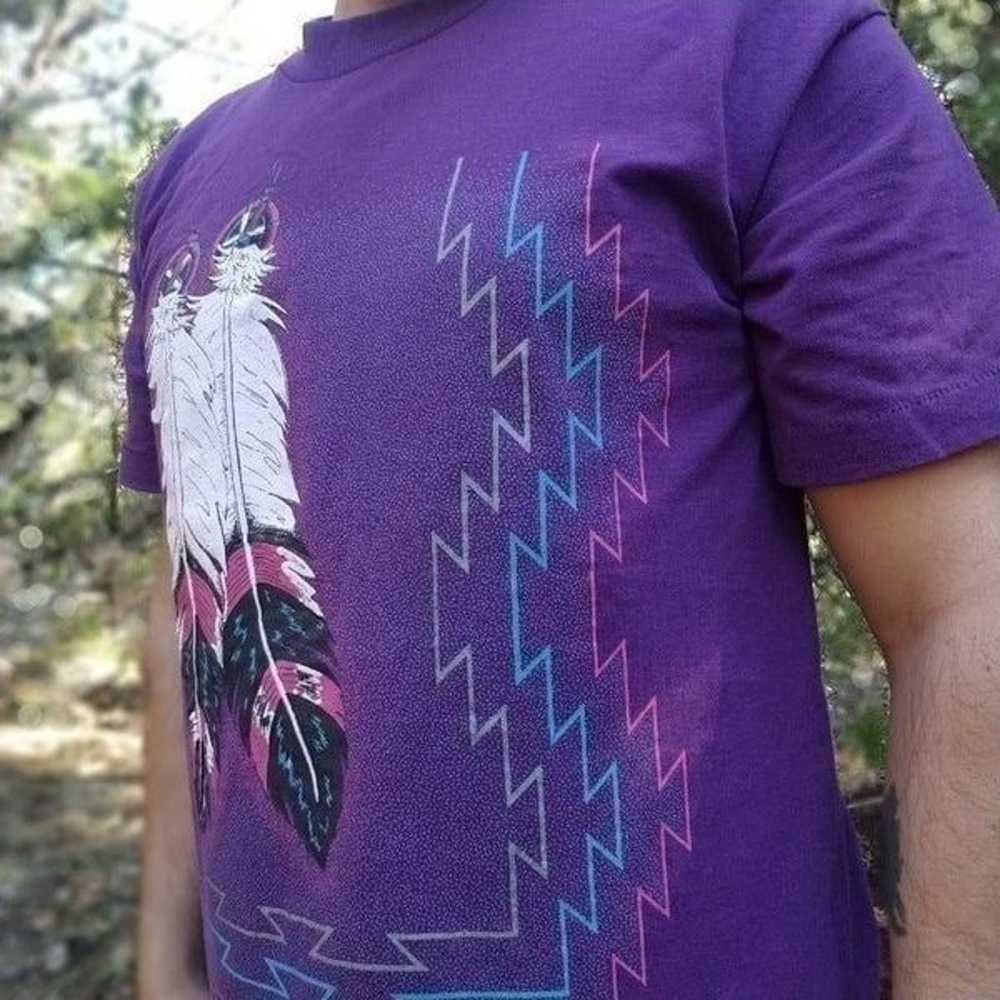 Vintage Native American Feathers T-shirt Men's sz… - image 4