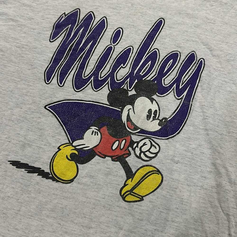 Vintage Disney Mickey Mouse gray t shirt size lar… - image 2