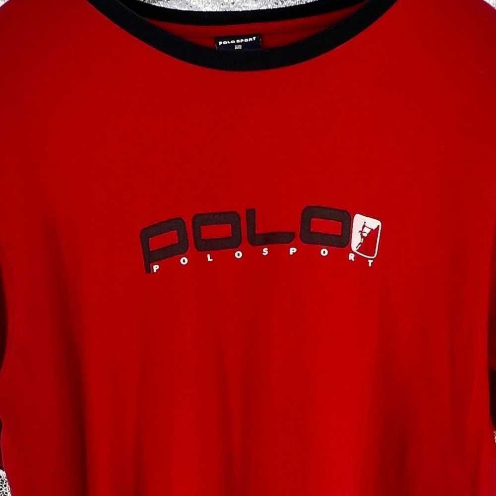 Vintage Y2K Hip Hop Oversized Red Polo Thick Cott… - image 3