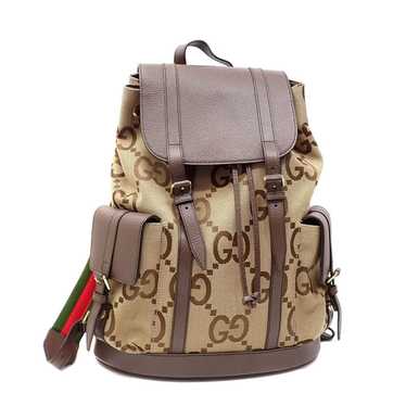 Gucci Gucci Backpack Men's Camel Ebony Jumbo GG C… - image 1