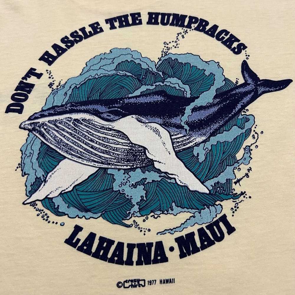 Vintage 70s Save the Whales Crazy Shirts 1977 Haw… - image 2
