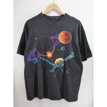 Vintage 90s T Shirt Galaxy Solar System Harlequin… - image 1