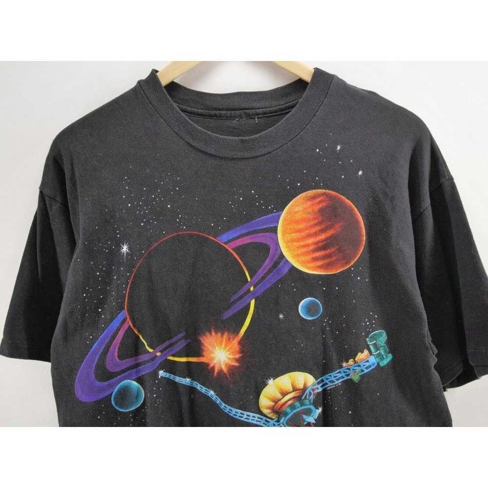 Vintage 90s T Shirt Galaxy Solar System Harlequin… - image 2