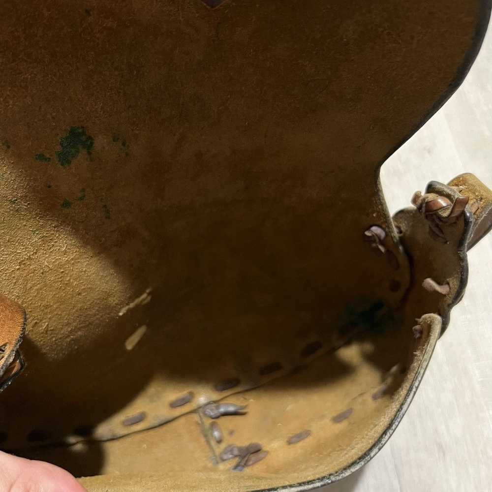 Handmade × Vintage VTG Hand Tooled Brown Leather … - image 5