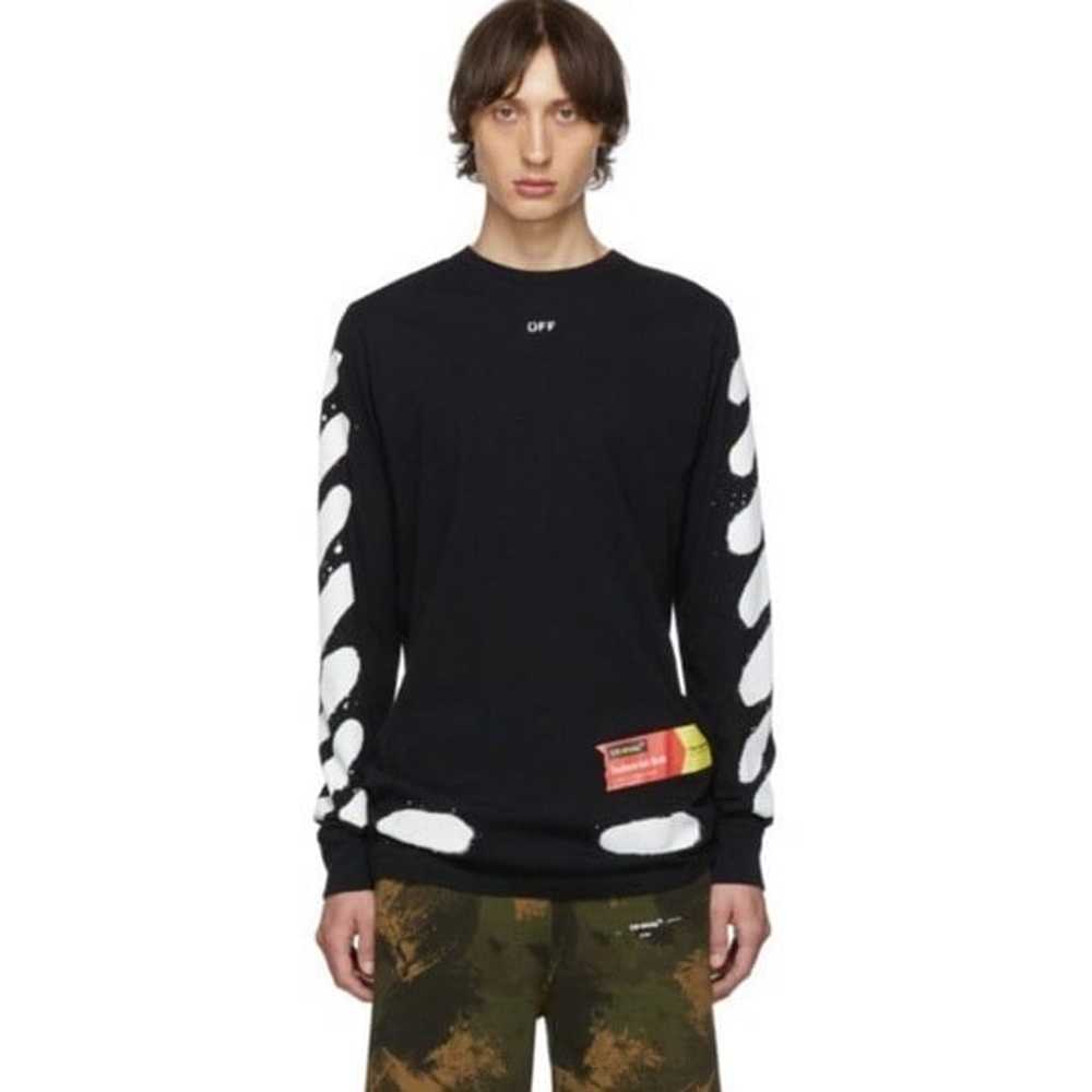 Off white main label black incomplete spray paint… - image 1