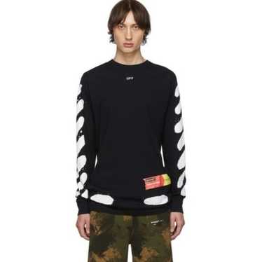 Off white main label black incomplete spray paint… - image 1