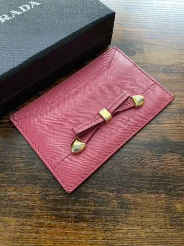 Prada Prada Saffiano Bow leather card holder