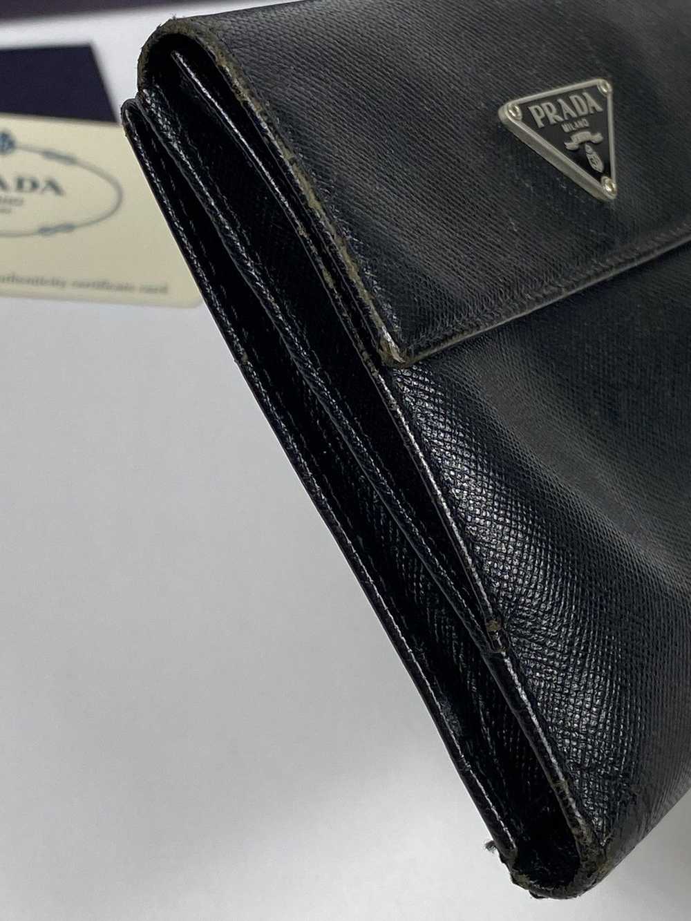 Prada Prada Tessuto nero leather bifold wallet - image 11