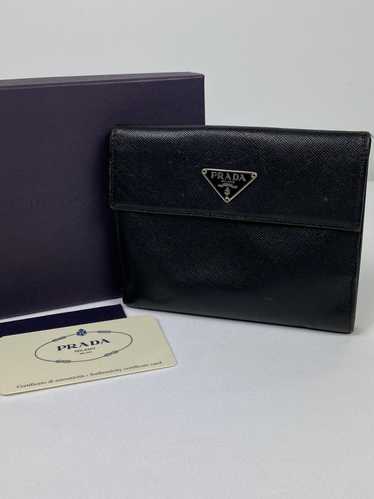 Prada Prada Tessuto nero leather bifold wallet - image 1