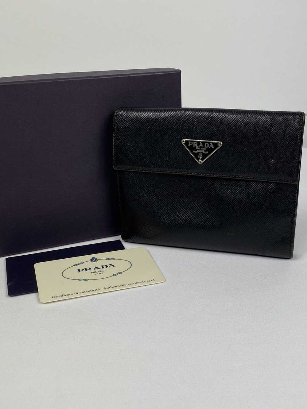 Prada Prada Tessuto nero leather bifold wallet - image 2