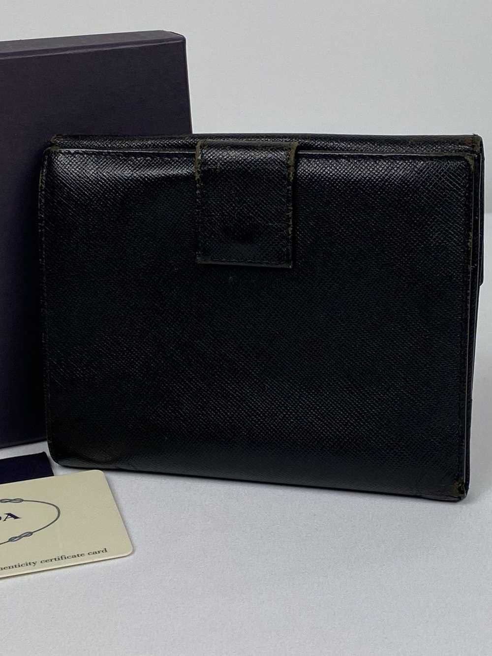 Prada Prada Tessuto nero leather bifold wallet - image 4