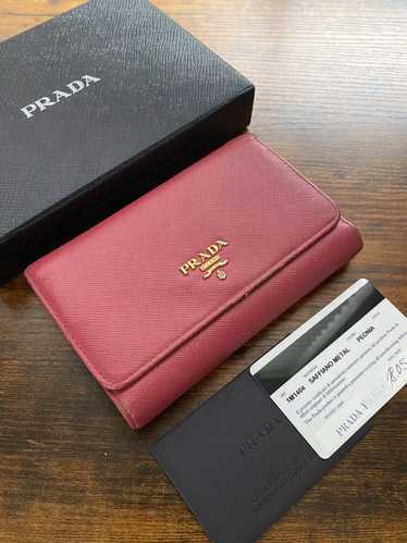 Prada Prada Saffiano metal peonia trifold wallet - image 1