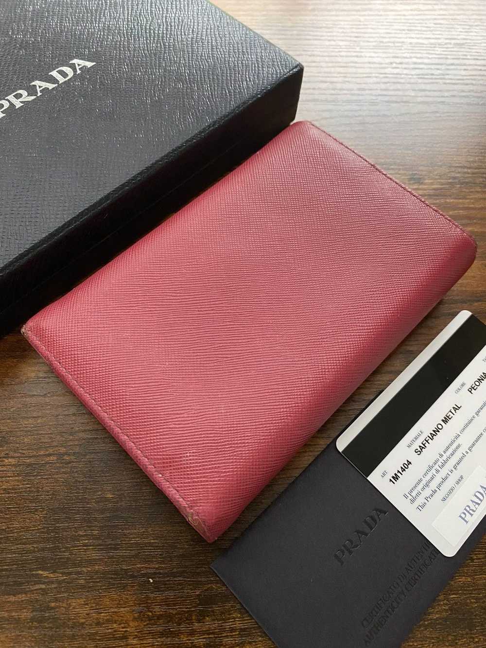 Prada Prada Saffiano metal peonia trifold wallet - image 4