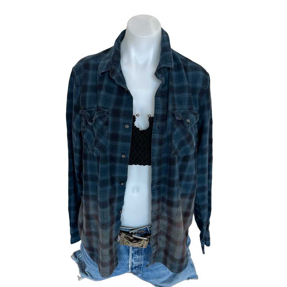 Pink Floyd Plaid Flannel Shirt Shacket SMALL Over… - image 5