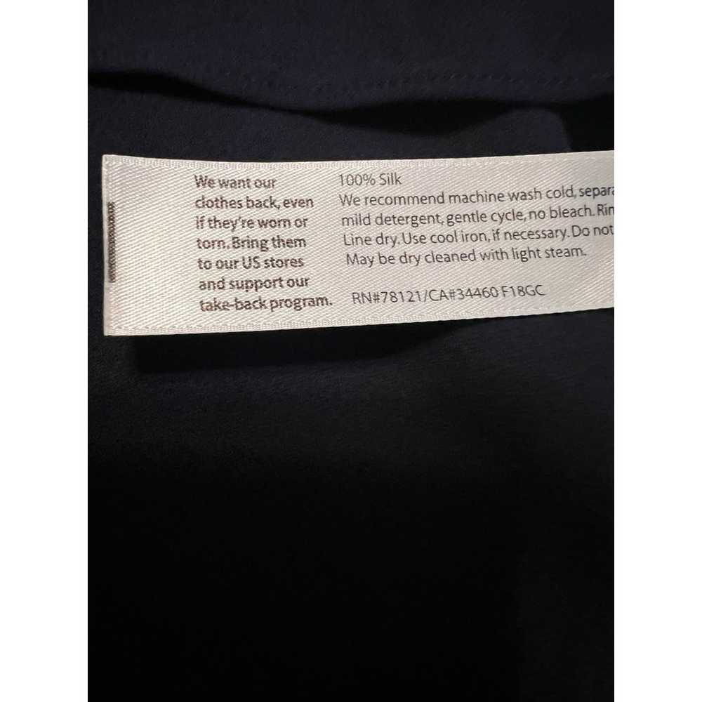 Eileen Fisher 100% Silk Navy Short Sleeve Blouse … - image 4
