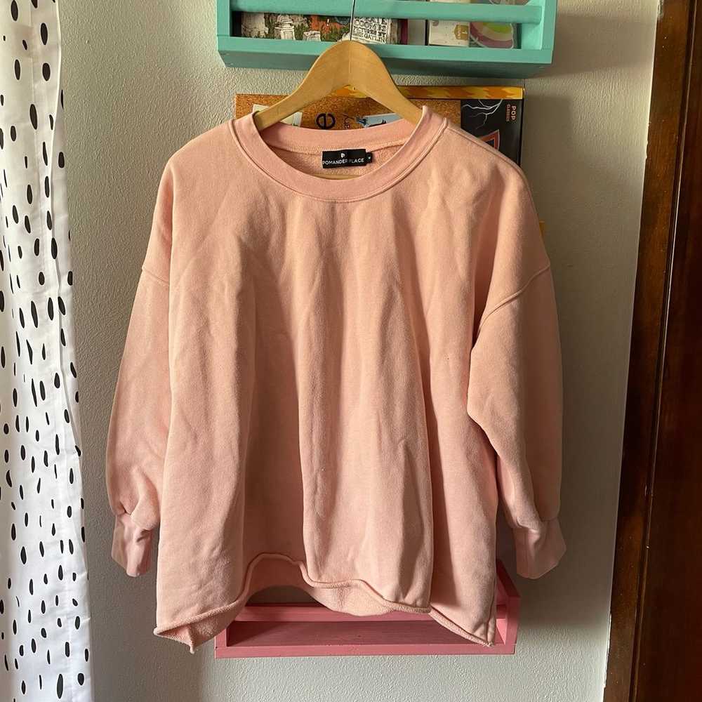 Pomander Place pink ballon sleeve sweatshirt - image 1