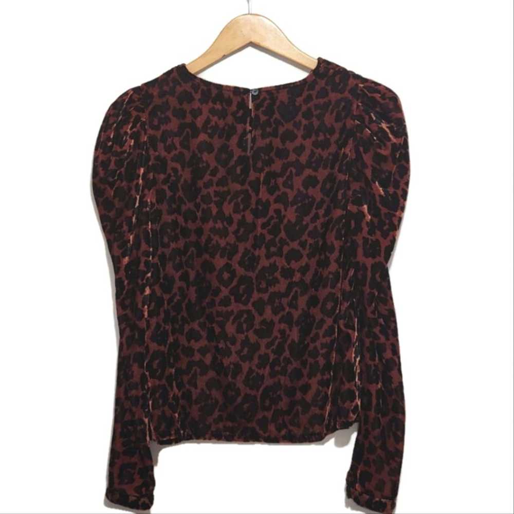 Anthropologie Dolan Leopard Velvet Crew Neck Puff… - image 8