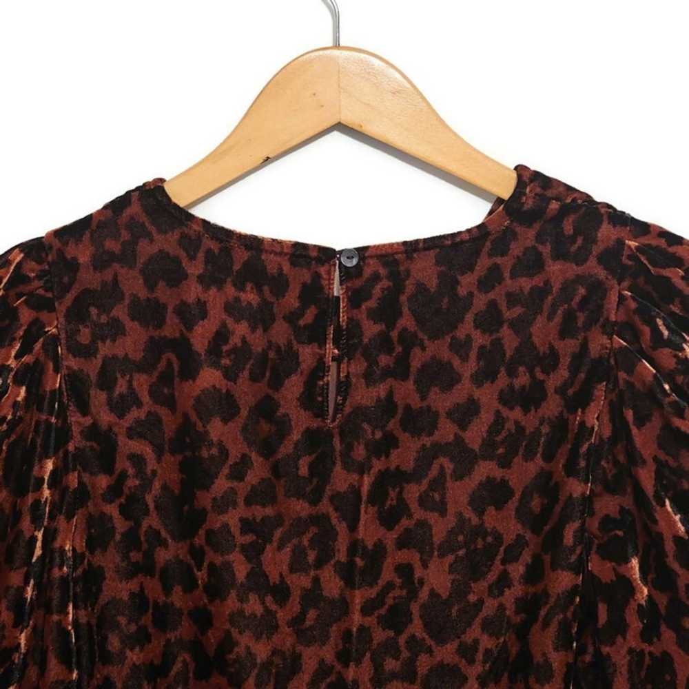 Anthropologie Dolan Leopard Velvet Crew Neck Puff… - image 9