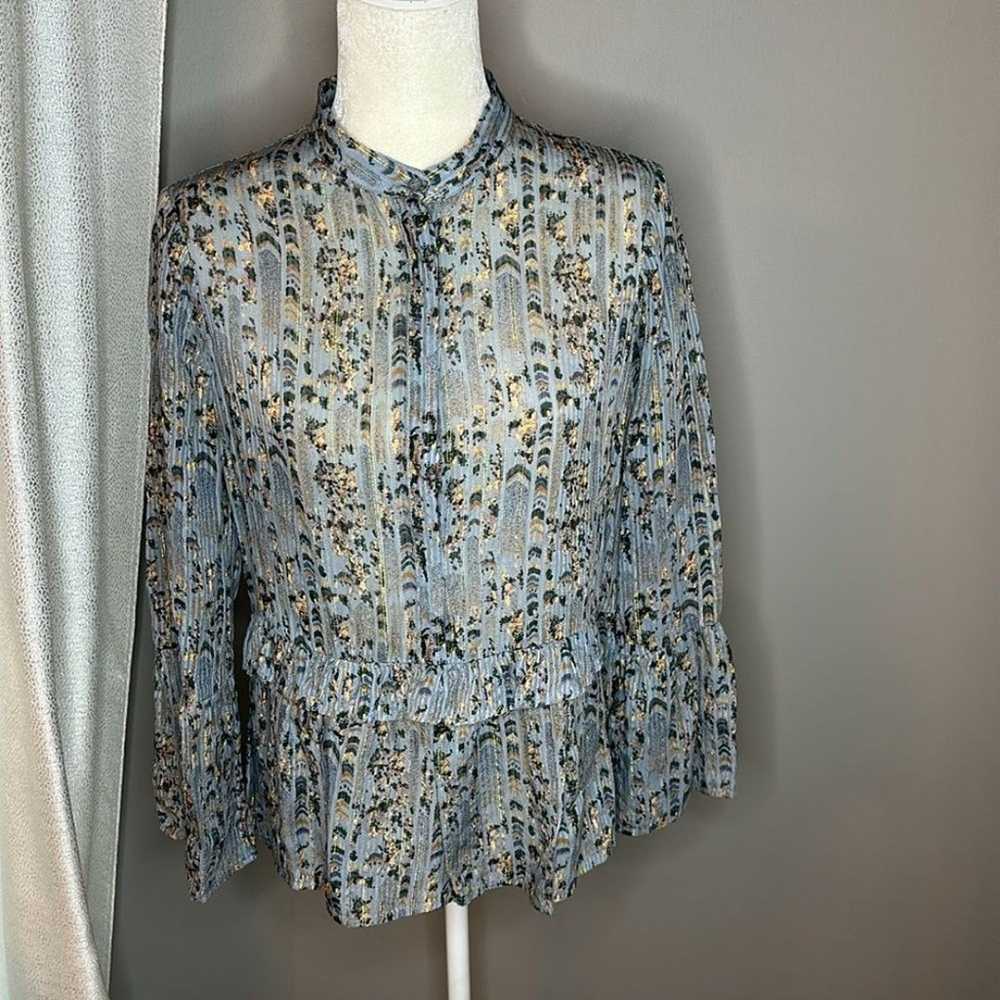 REISS floral ruffle Detail Blouse size 6 - image 10