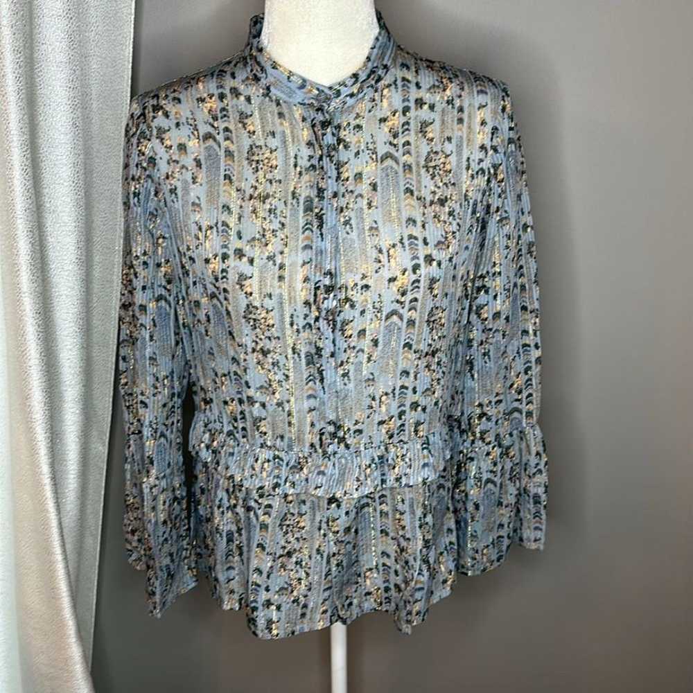 REISS floral ruffle Detail Blouse size 6 - image 11