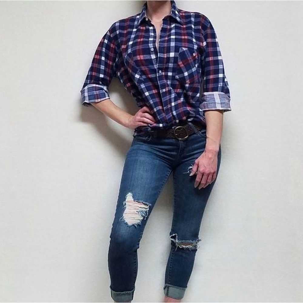 Vintage 90s American Edition Red White Blue Plaid… - image 2
