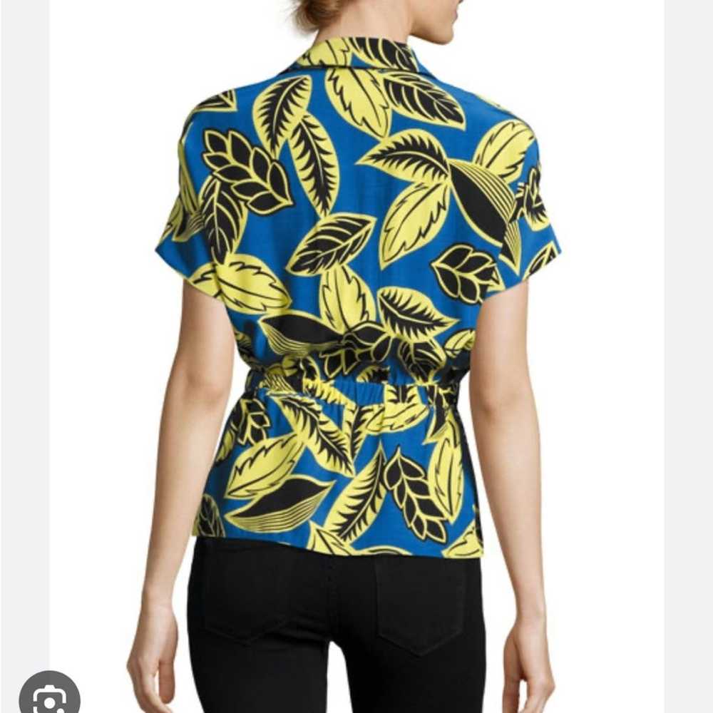 Boutique Moschino Palm Leaf Print Short Sleeve Bl… - image 2