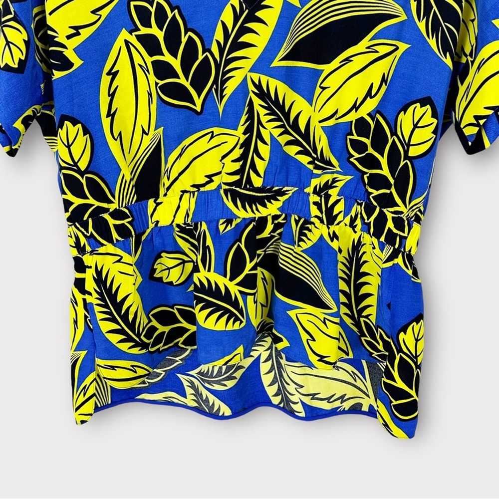 Boutique Moschino Palm Leaf Print Short Sleeve Bl… - image 6
