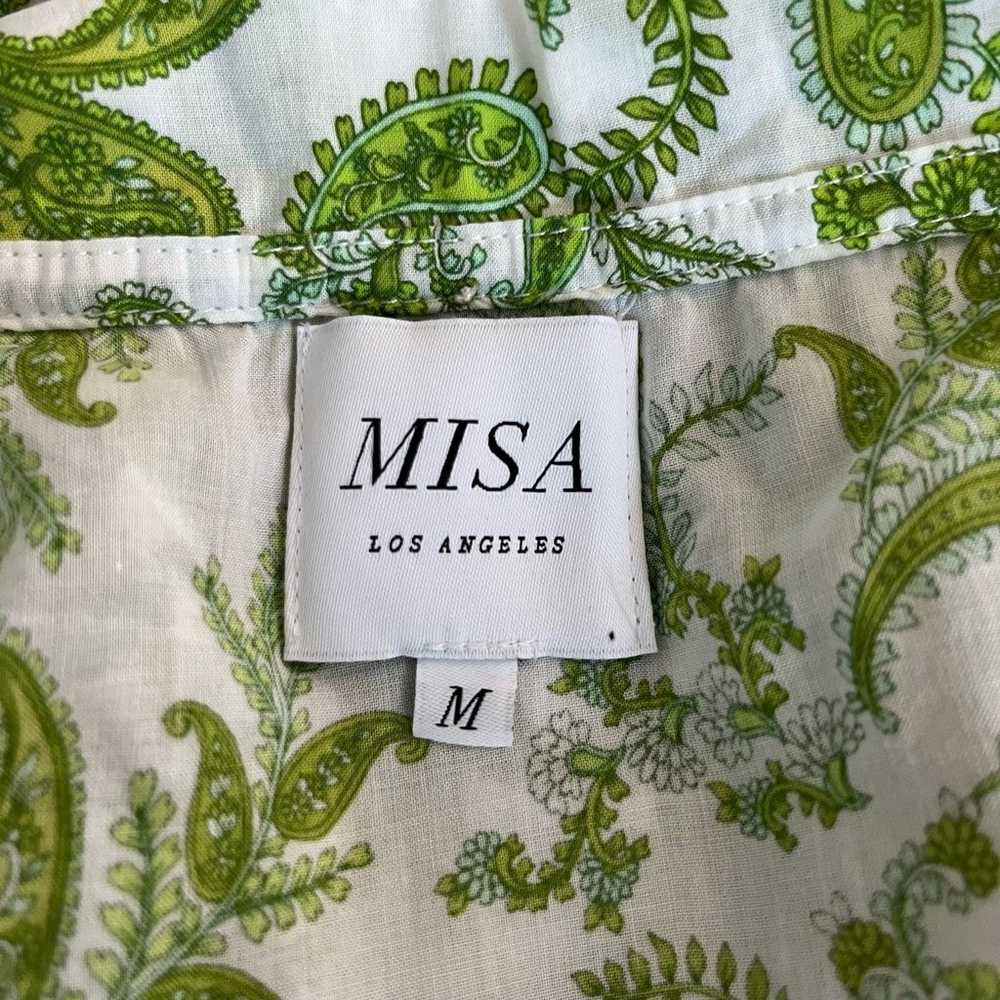 MISA Los Angeles Sienna Blouse Top White Green Pa… - image 3