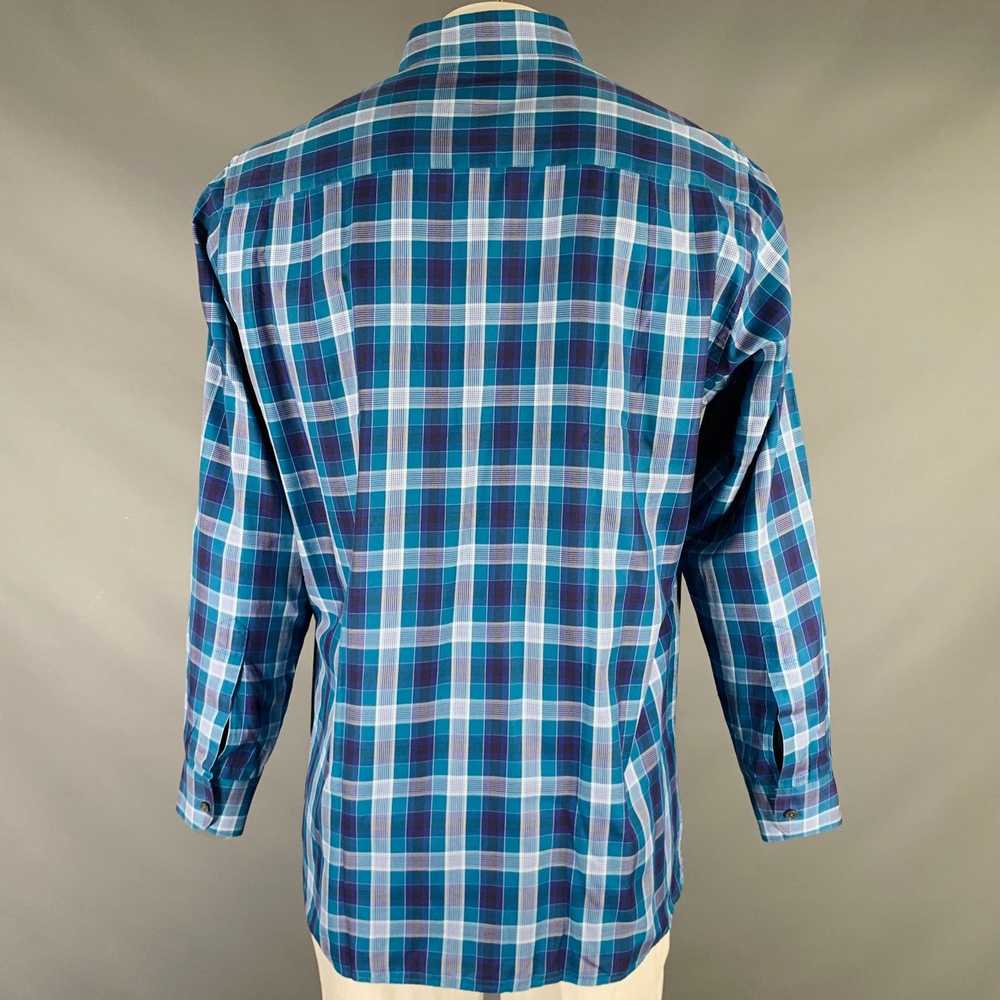 Ermenegildo Zegna Blue Plaid Cotton Button Up Lon… - image 3