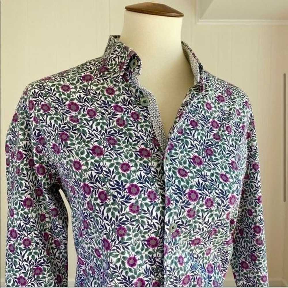 Ted Baker Button Down Blouse Purple Floral - image 2