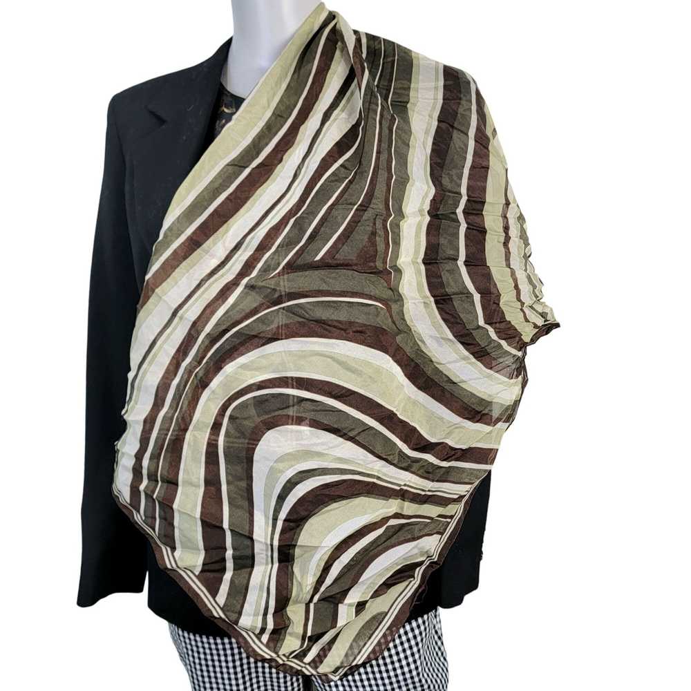 Vintage Vintage 70s Abstract Stripe Scarf Women A… - image 2