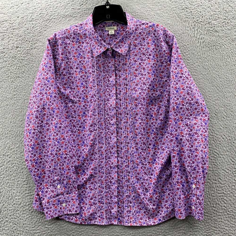 Vintage LL BEAN Shirt Womens Large Button Up Blou… - image 1