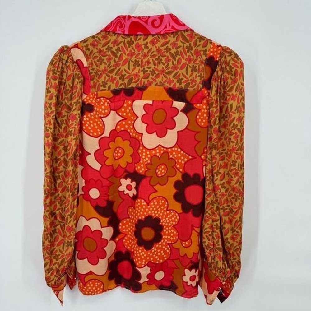 CeliaB Roman Satin Shirt Long Sleeve Floral Print… - image 4