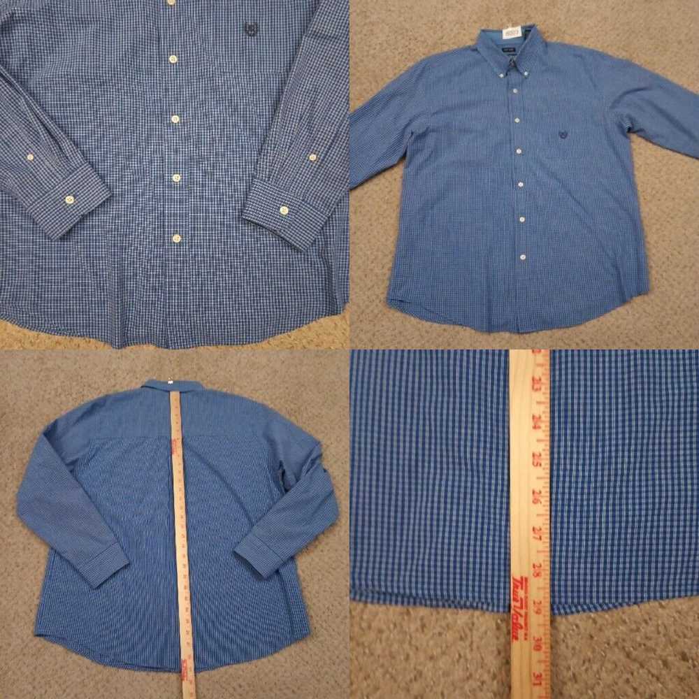 Chaps Chaps Shirt Mens Large Blue Plaid Long Slee… - image 4