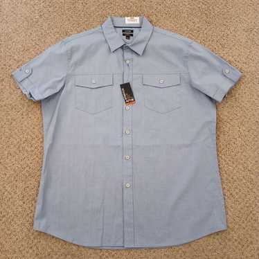 Apt. 9 Apt. 9 Shirt Mens Large Slim Blue Micro Ch… - image 1
