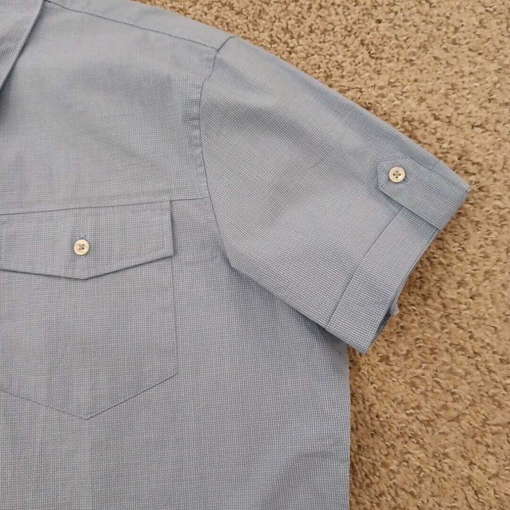 Apt. 9 Apt. 9 Shirt Mens Large Slim Blue Micro Ch… - image 3