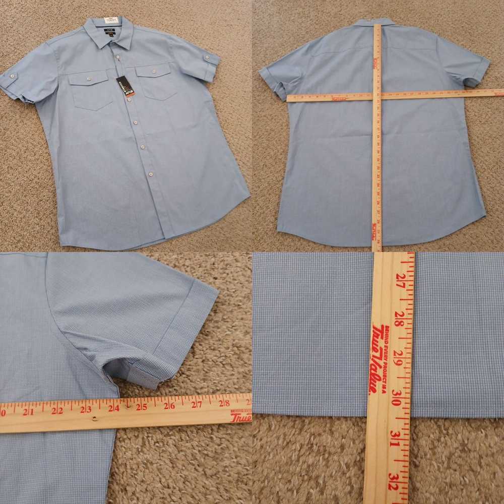 Apt. 9 Apt. 9 Shirt Mens Large Slim Blue Micro Ch… - image 4