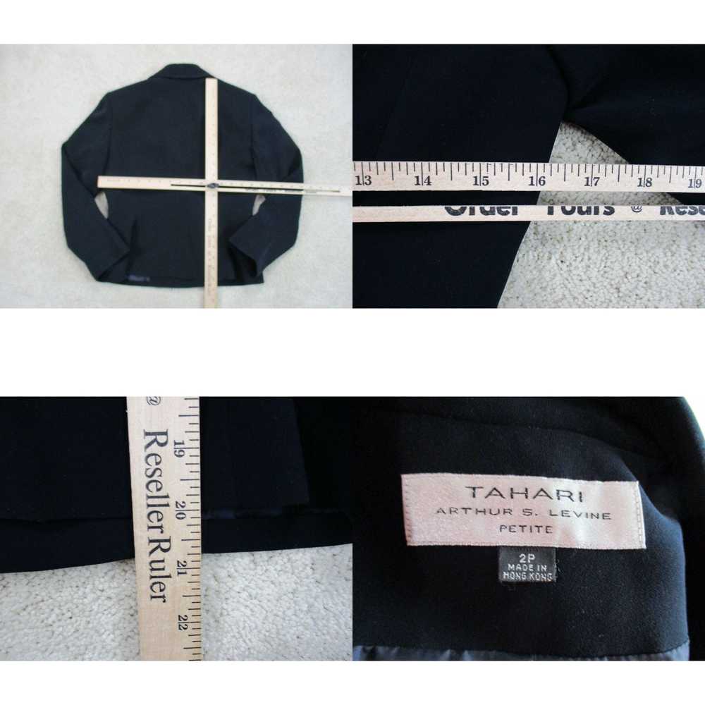 Vintage Tahari Jacket Womens 2 Black Coat Blazer … - image 4