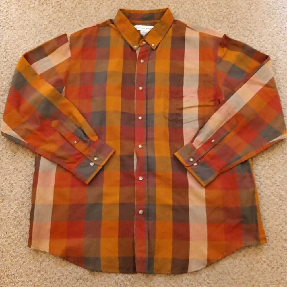 Vintage Irvine Park Shirt Mens XL Orange Green Pl… - image 1