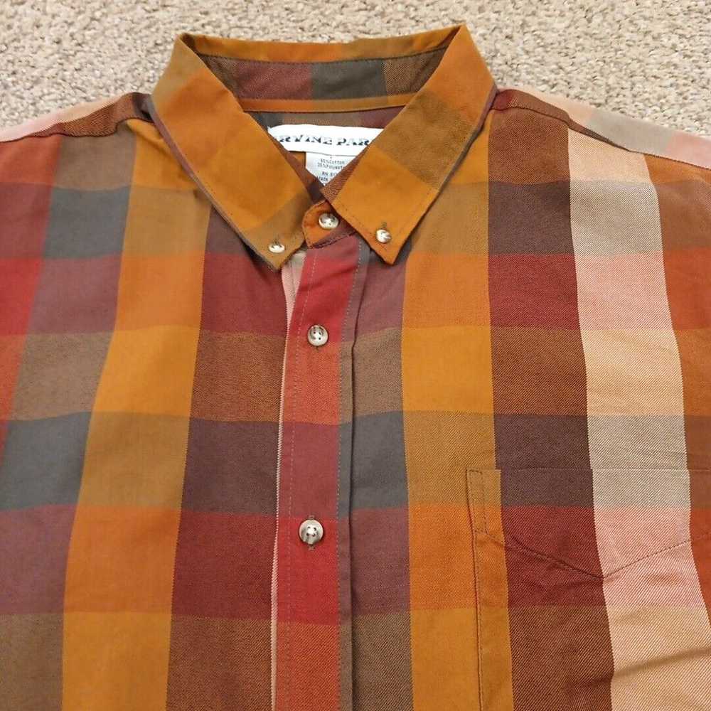 Vintage Irvine Park Shirt Mens XL Orange Green Pl… - image 2