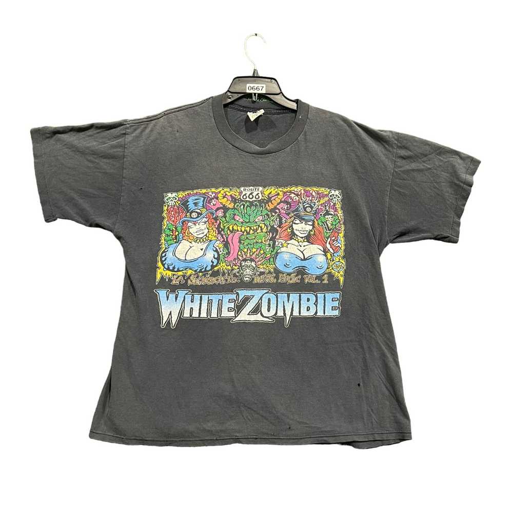 Vintage Vintage 90s white zombie band T-Shirt siz… - image 1