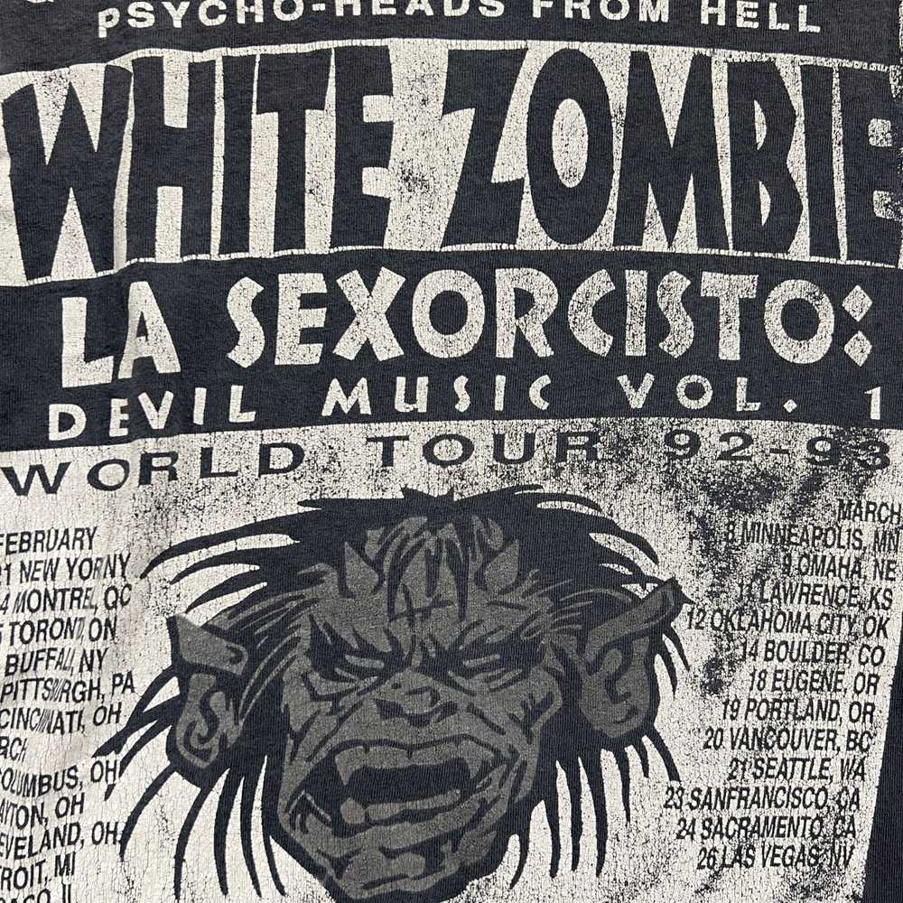 Vintage Vintage 90s white zombie band T-Shirt siz… - image 8