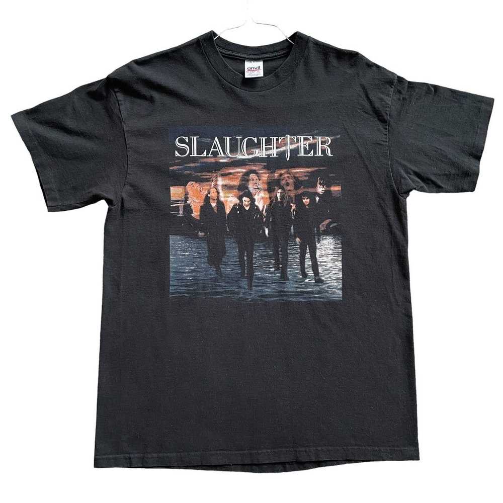 Anvil × Band Tees × Vintage Vintage 90s Slaughter… - image 3